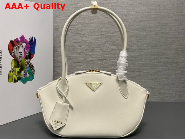 Prada Small Leather Handbag in White 1BA427 Replica