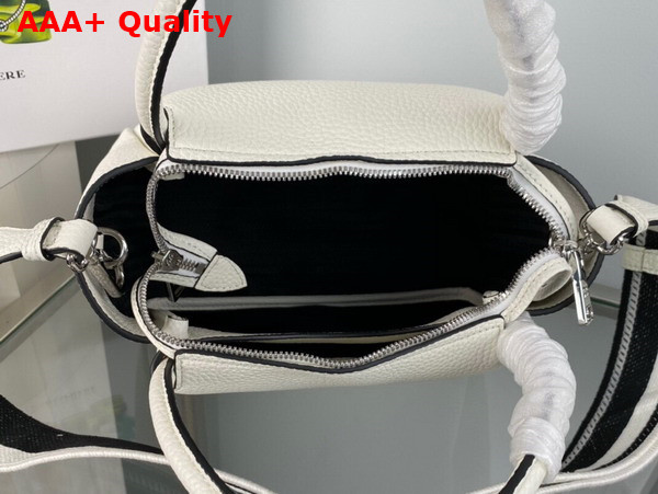 Prada Small Leather Handbag in White 1BC145 Replica