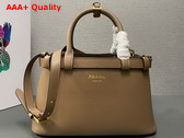 Prada Small Leather Handbag with Belt in Beige 1BA418 Replica