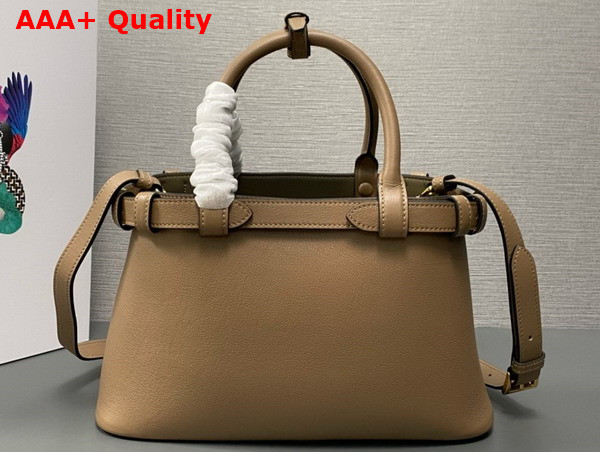 Prada Small Leather Handbag with Belt in Beige 1BA418 Replica