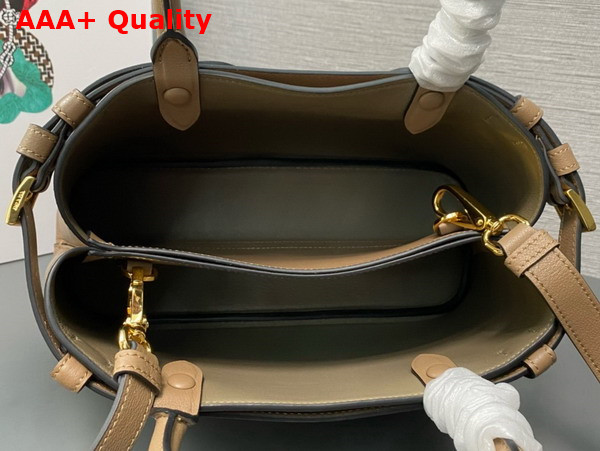 Prada Small Leather Handbag with Belt in Beige 1BA418 Replica