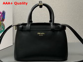 Prada Small Leather Handbag with Belt in Black 1BA418 Replica