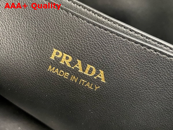 Prada Small Leather Handbag with Belt in Black 1BA418 Replica