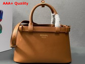 Prada Small Leather Handbag with Belt in Caramel 1BA418 Replica