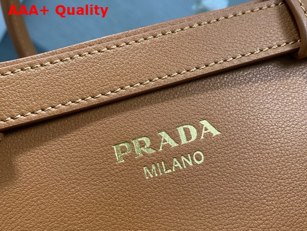 Prada Small Leather Handbag with Belt in Caramel 1BA418 Replica