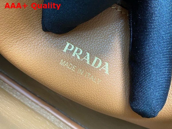 Prada Small Leather Handbag with Belt in Caramel 1BA418 Replica