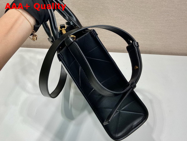 Prada Small Leather Prada Symbole Bag with Topstitching in Black 1BA379 Replica