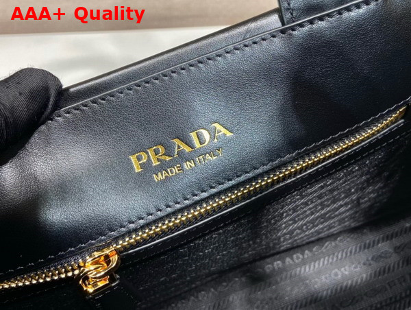 Prada Small Leather Prada Symbole Bag with Topstitching in Black 1BA379 Replica