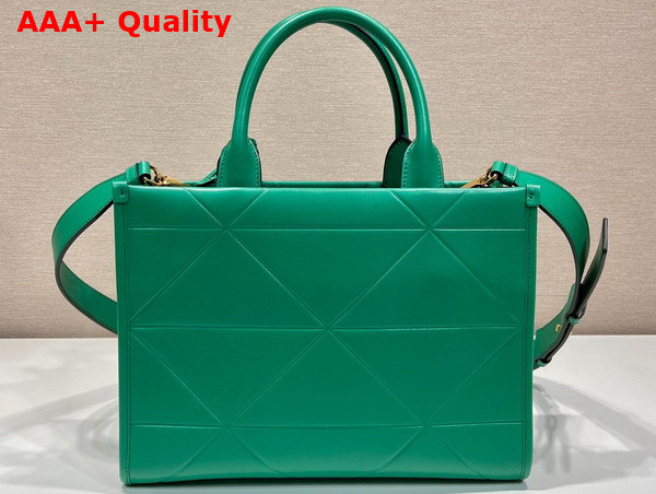 Prada Small Leather Prada Symbole Bag with Topstitching in Mango 1BA379 Replica