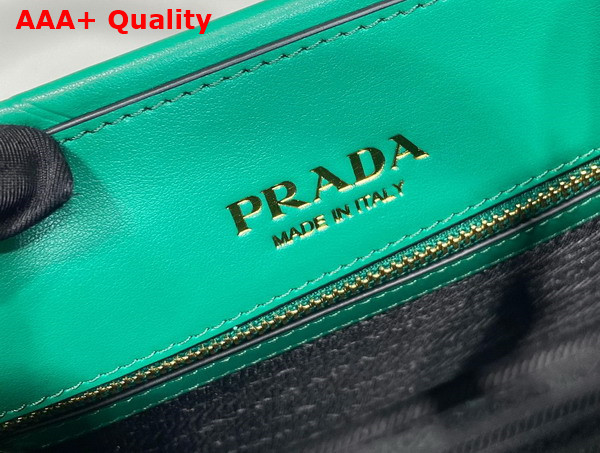 Prada Small Leather Prada Symbole Bag with Topstitching in Mango 1BA379 Replica