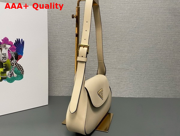 Prada Small Leather Shoulder Bag in Beige 1BD358 Replica