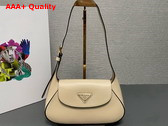 Prada Small Leather Shoulder Bag in Beige 1BD358 Replica