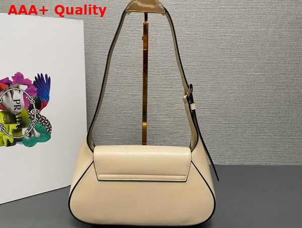 Prada Small Leather Shoulder Bag in Beige 1BD358 Replica