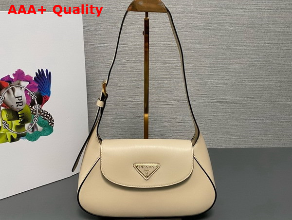 Prada Small Leather Shoulder Bag in Beige 1BD358 Replica