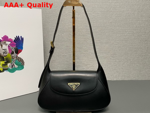 Prada Small Leather Shoulder Bag in Black 1BD358 Replica