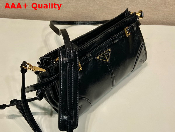 Prada Small Leather Shoulder Bag in Black 1BH215 Replica