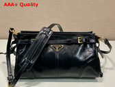 Prada Small Leather Shoulder Bag in Black 1BH215 Replica