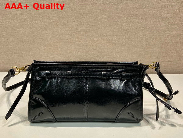 Prada Small Leather Shoulder Bag in Black 1BH215 Replica