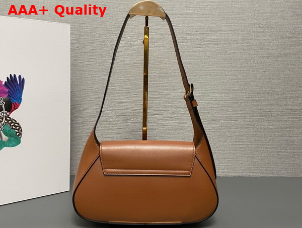 Prada Small Leather Shoulder Bag in Caramel 1BD358 Replica