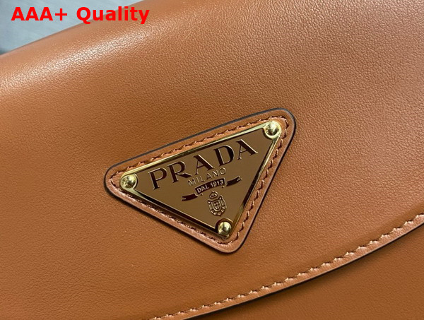 Prada Small Leather Shoulder Bag in Caramel 1BD358 Replica