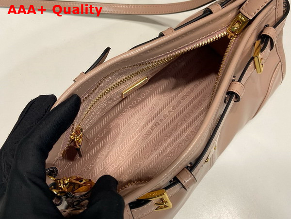 Prada Small Leather Shoulder Bag in Powder Pink 1BH215 Replica