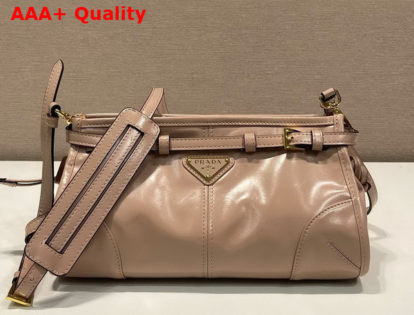 Prada Small Leather Shoulder Bag in Powder Pink 1BH215 Replica