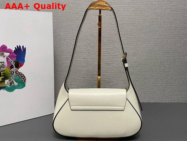 Prada Small Leather Shoulder Bag in White 1BD358 Replica