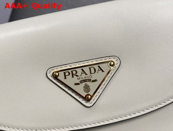 Prada Small Leather Shoulder Bag in White 1BD358 Replica