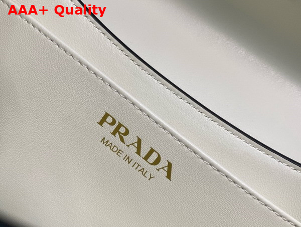 Prada Small Leather Shoulder Bag in White 1BD358 Replica