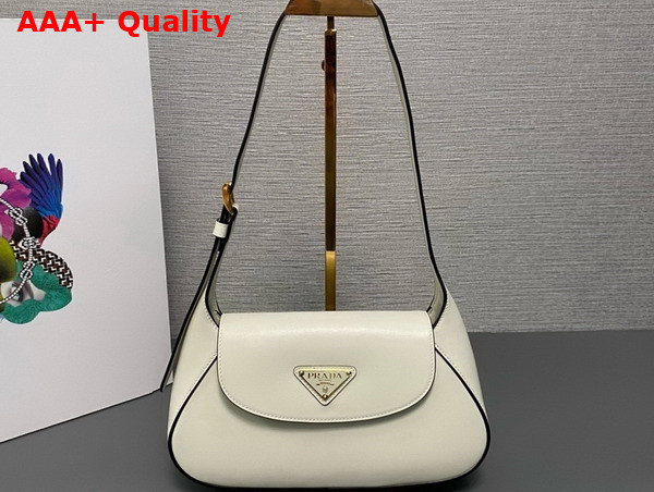 Prada Small Leather Shoulder Bag in White 1BD358 Replica