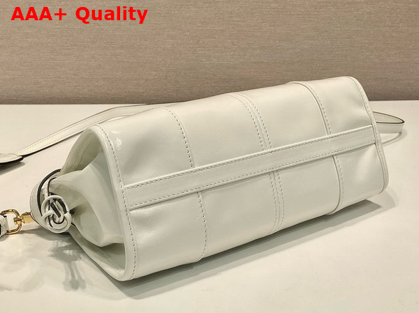 Prada Small Leather Shoulder Bag in White 1BH215 Replica