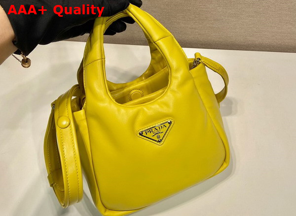 Prada Small Padded Prada Soft Nappa Leather Bag in Citron Green 1BA359 Replica