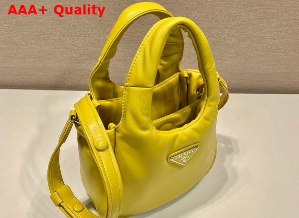 Prada Small Padded Prada Soft Nappa Leather Bag in Citron Green 1BA359 Replica