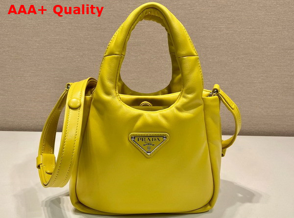 Prada Small Padded Prada Soft Nappa Leather Bag in Citron Green 1BA359 Replica