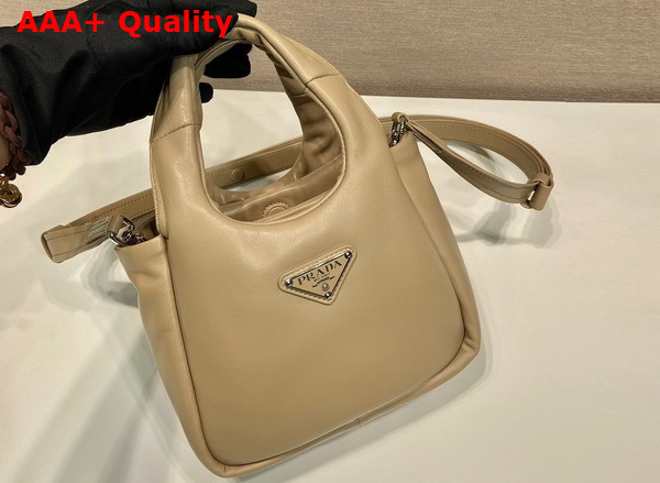 Prada Small Padded Prada Soft Nappa Leather Bag in Desert Beige 1BA359 Replica