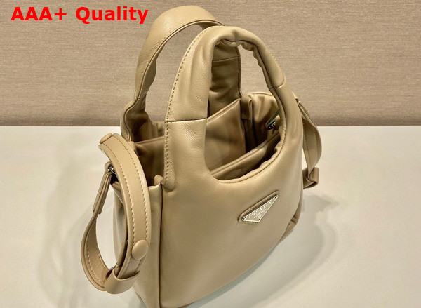 Prada Small Padded Prada Soft Nappa Leather Bag in Desert Beige 1BA359 Replica