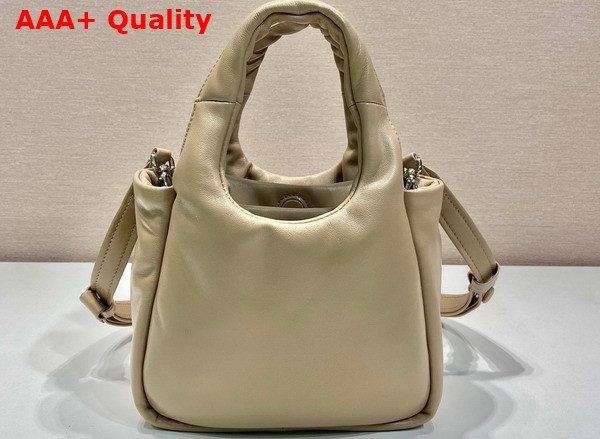 Prada Small Padded Prada Soft Nappa Leather Bag in Desert Beige 1BA359 Replica