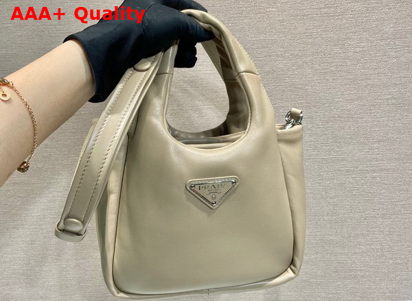 Prada Small Padded Prada Soft Nappa Leather Bag in Desert Beige 1BA359 Replica