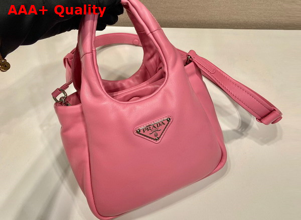 Prada Small Padded Prada Soft Nappa Leather Bag in Geranium Pink 1BA359 Replica