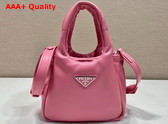 Prada Small Padded Prada Soft Nappa Leather Bag in Geranium Pink 1BA359 Replica