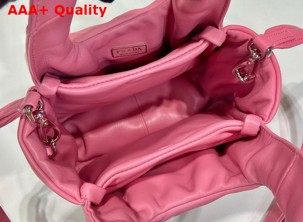 Prada Small Padded Prada Soft Nappa Leather Bag in Geranium Pink 1BA359 Replica