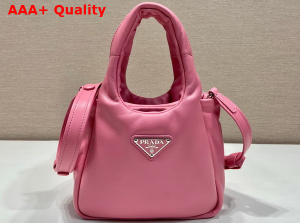 Prada Small Padded Prada Soft Nappa Leather Bag in Geranium Pink 1BA359 Replica