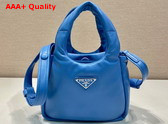 Prada Small Padded Prada Soft Nappa Leather Bag in Light Blue 1BA359 Replica