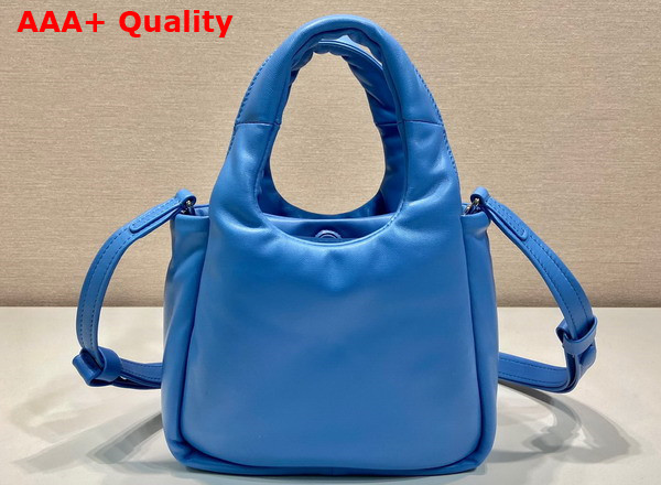 Prada Small Padded Prada Soft Nappa Leather Bag in Light Blue 1BA359 Replica