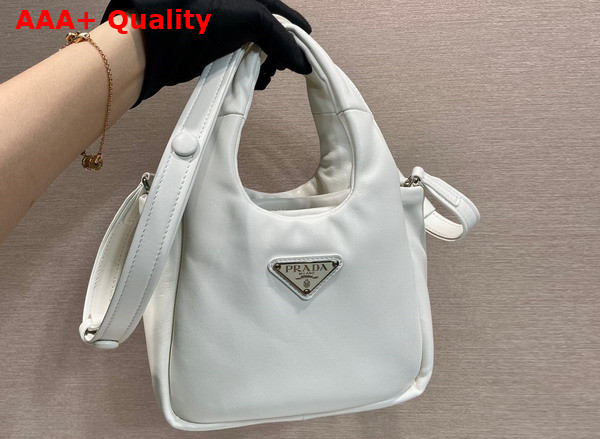 Prada Small Padded Prada Soft Nappa Leather Bag in White 1BA359 Replica