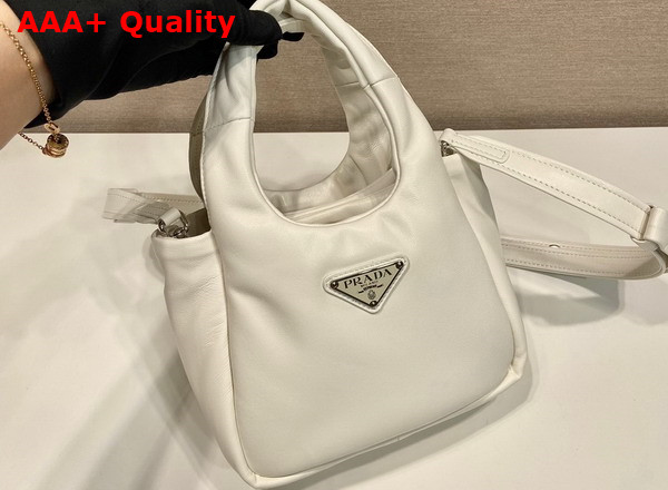 Prada Small Padded Prada Soft Nappa Leather Bag in White 1BA359 Replica