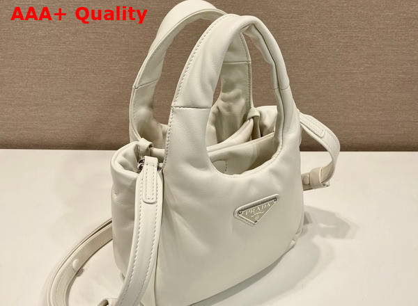 Prada Small Padded Prada Soft Nappa Leather Bag in White 1BA359 Replica