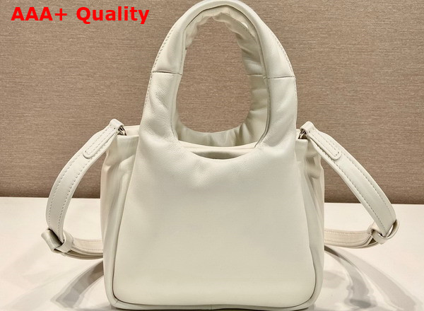 Prada Small Padded Prada Soft Nappa Leather Bag in White 1BA359 Replica