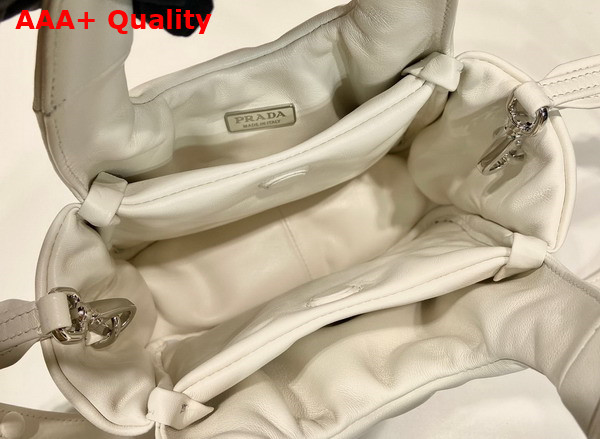 Prada Small Padded Prada Soft Nappa Leather Bag in White 1BA359 Replica