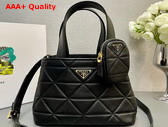 Prada Small Quilted Leather Tote Bag in Black 1BG548 Replica